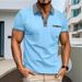 Men's Short-Sleeve Shirt – Classic Button-Up Design, Color-Blocked Style For Casual & Sporty Wear_viptrois.com