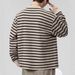 Japanese Retro Simple Striped Loose Casual Versatile Long Sleeve Spring Autumn Niche Design Sweatshirt For Men_viptrois.com