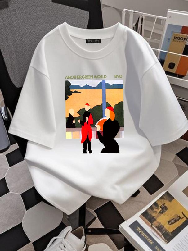 Cotton Unisex T-shirt Eno Another Green World Brian Eno Music Shirt Guitar Fashion Designer Clothes Graphic Soft Casual Versatile Streetwear_viptrois.com