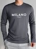 Men's Long Sleeved Round Neck Black T-shirt Top Loose 100 Cotton Tops_viptrois.com