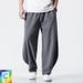 Men's Clothing style summer new cotton and linen wide leg pants men's retro loose large size casual bloomers men's long pants_viptrois.com