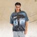 American-style Landscape All-over Print Washed Vintage Loose One-piece Cut Short-sleeve T-shirt_viptrois.com