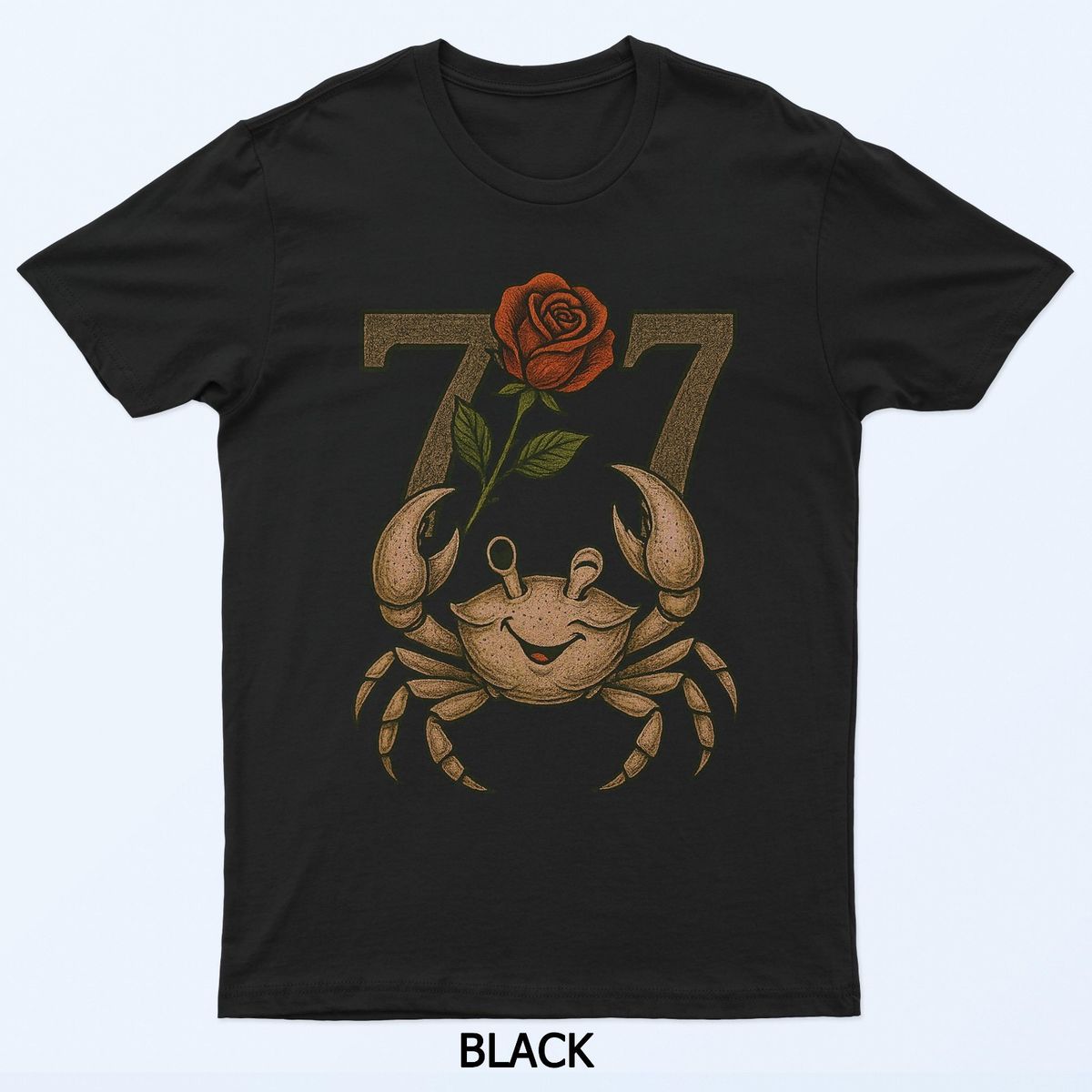 Cancer Zodiac Tattoo Crab With Roses And 77 T-Shirt Mens Womens Tees Top_viptrois.com