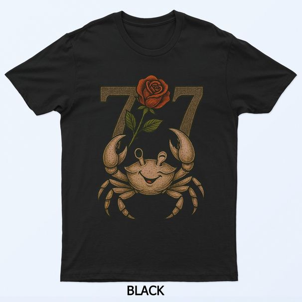 Cancer Zodiac Tattoo Crab With Roses And 77 T-Shirt Mens Womens Tees Top_viptrois.com
