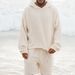 Men's Clothing Early Autumn Men's Casual Fashion Solid Color Hooded Long Sleeved Tops And Shorts Suits Men's Clothing_viptrois.com