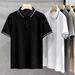 Men's Clothing Fashionable British Style Men's Business Casual Lapel Ice Silk Short Sleeved PO.LO Shirt Summer Collared Half Sleeved T Shirt_viptrois.com