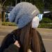 Hat for women in winter, thickened and warm knitted hat, Korean version, big head, ear protection, windproof, pile up_viptrois.com