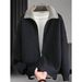 Men's Lapel Color Matching Sweater Polo Cardigan Coat Business Light Luxury_viptrois.com