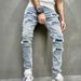 Man's clothing High street fashion ripped slim slim feet elastic jeans men slim fit_viptrois.com