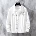 Men's Clothing Spring And Autumn Casual Fashion Brand White Denim Jacket Men's Tops Korean Style Trendy Casual Workwear Denim Jacket Men_viptrois.com