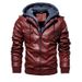 Men's PU Leather Jacket With Hood – Stylish Biker-Inspired Coat (Black, Khaki, Espresso, Burgundy, S-5XL)_viptrois.com