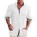 Men's Clothing Men's Long Sleeved Shirts Autumn Casual Men's Cotton And Linen Shirts Men's Shirts For Men_viptrois.com