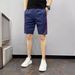 Men's Slim Fit Ice Silk Pants Trendy Striped Summer Outerwear Three-Point Shorts Popular Online Clothing_viptrois.com