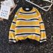 Autumn And Winter Warm Embroidered Striped Mink Fur Round Neck Sweater Pullover Knit Sweater_viptrois.com