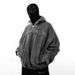 Men's Clothing New Drop Shoulder Retro Hooded Sweatshirt Full Face Long Zipper With Eyelet Hooded Long Sleeves_viptrois.com