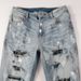 Men's Clothing Graffiti Slim High Street Jeans Paint Diamond Hole Patch Pants_viptrois.com