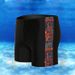 Man's clothing Swim trunks Men's oversized swimming trunks Men's printed black comfortable swimming trunks_viptrois.com