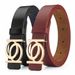 2025 New Women's Belt, Fashionable Belt With Gold Buckle, Leisure, Personalizable, Double Round Button, PU Leather Belt, Paired With Jeans_viptrois.com