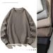 Waffle Hoodie Trendy Long Sleeved T-Shirt Solid Color Round Neck Men's Base Shirt Upper Garment Df3_viptrois.com