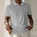 Men's Clothing American New Products Hot Sale Summer Men's Heavy Corduroy Simple Casual Business Loose POLO Shirt Short Sleeve_viptrois.com