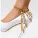Shoe Accessories Jewelry Temperament Multi Layer Tassel Hip Hop Anklet For Women Exaggerated Pearl Geometric Chain Shoe Chain_viptrois.com