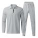 Men's Sporty Casual Two Piece Set Long Sleeved Pants Spring Autumn_viptrois.com