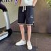 Men's Quick-Dry Casual Shorts Embroidered Breathable G-Letter Design Straight Fit 5 Inch Summer Beach Shorts Black Green Gray M-3xl_viptrois.com
