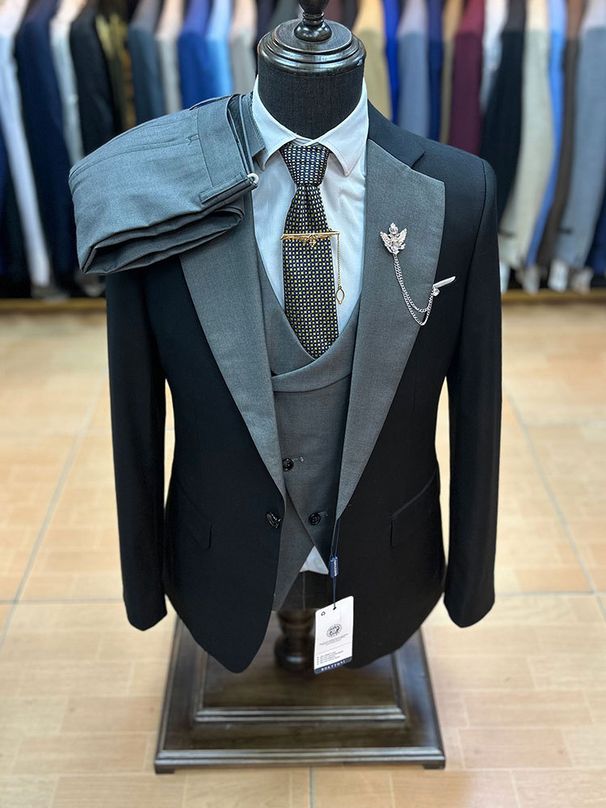 Men's Clothing Suits For Men, Slim Suits For Men, Fashionable Business Style, Black Formal Suit, Khaki Men's Suits_viptrois.com