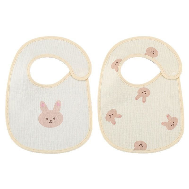 2pcs/set Waterproof Baby Bibs Cotton Infant Feeding Bib Newborn Burp Cloths Bandana for Kids Boys Girls Soft Saliva Towel_viptrois.com