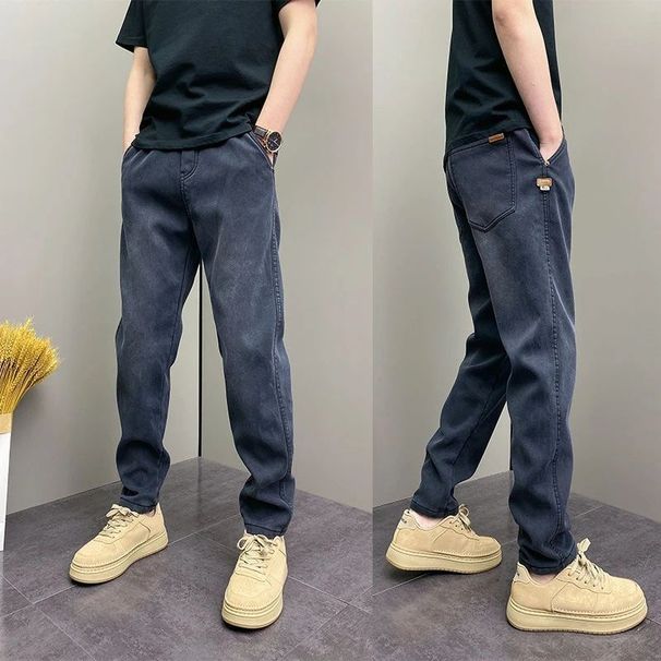 Winter Trendy Brand Fashion Solid Color Casual Pants High-End Feel Fleece-Lined Versatile Sweatpants American Style Cool_viptrois.com