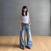 Men's Clothing High Street Old Washed Scimitar Jeans New Style Niche High Waist Straight Floor Length Wide Leg Pants_viptrois.com