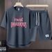 Men's Clothing 2024 Waffle Casual Summer Suit Men's Loose Teen Short sleeved T shirt Shorts Handsome Two piece Suit_viptrois.com