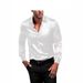 Burgundy Men's Business Casual Long Sleeve Commuter Work Shirt Glossy Reflective Silky Satin_viptrois.com