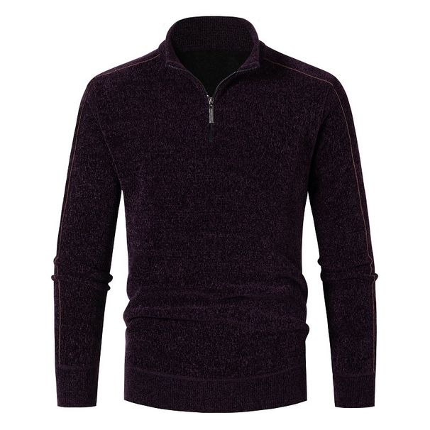 Loom Loom Foreign Trade Cross-Border Half Turtleneck Sweater For Men Winter Thick Korean Version Zipper Collar New Style_viptrois.com