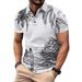 Men's Short Sleeved Button Polo Shirt With Coconut Tree Pattern Printed 3D New Product_viptrois.com