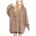 Solid Gray American Retro V-Neck Men's Autumn Winter Lazy Style Loose Knitwear Coat Sweater_viptrois.com