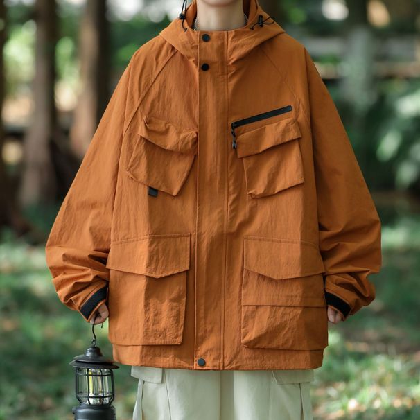 Functional Style Multi Pocket Assault Jacket, Men's And Women's Trendy Brand Loose Couple Casual Workwear Jacket_viptrois.com