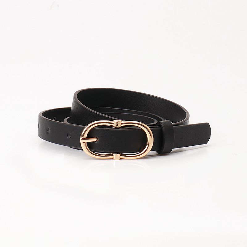 New fashionable and versatile women's belt, high-end alloy pin buckle imitation leather belt, women's decorative jeans thin belt_viptrois.com