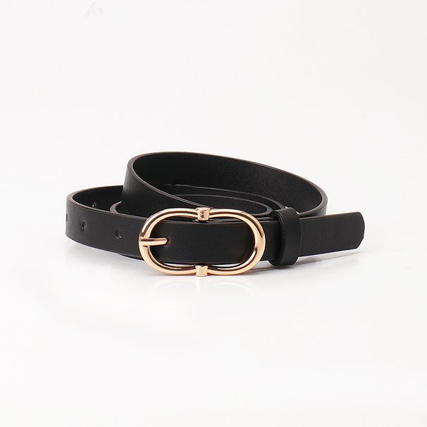 New fashionable and versatile women's belt, high-end alloy pin buckle imitation leather belt, women's decorative jeans thin belt_viptrois.com