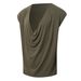 Men's Clothing Solid Color Sleeveless Sports V Neck Bottoming Shirt Wide Shoulder Solid Color Swing Collar Vest_viptrois.com