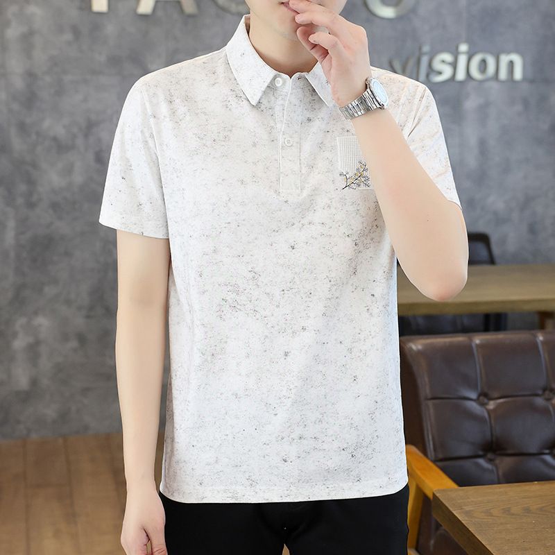 Summer Style Polo Shirt 92.8% Cotton Korean Version Men's Short Sleeved Lapel Fashionable T-shirt We2906_viptrois.com