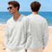 Men's Clothing Men's Jacquard Knit Sweater Casual Long Sleeve Pullover High-Street Loose Fit T-Shirt Top_viptrois.com