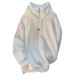 Men's High Neck Pullover Hoodie - Casual Streetwear Vintage Style Oversized Sweatshirt For Teens & Young Adults (Black/White)_viptrois.com