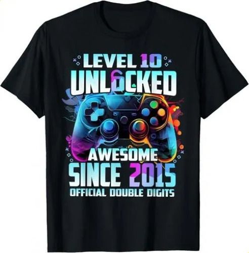 T-shirtlevel 10 2026 Unlocked Awesome Since 2015 10th Birthday Ga_viptrois.com