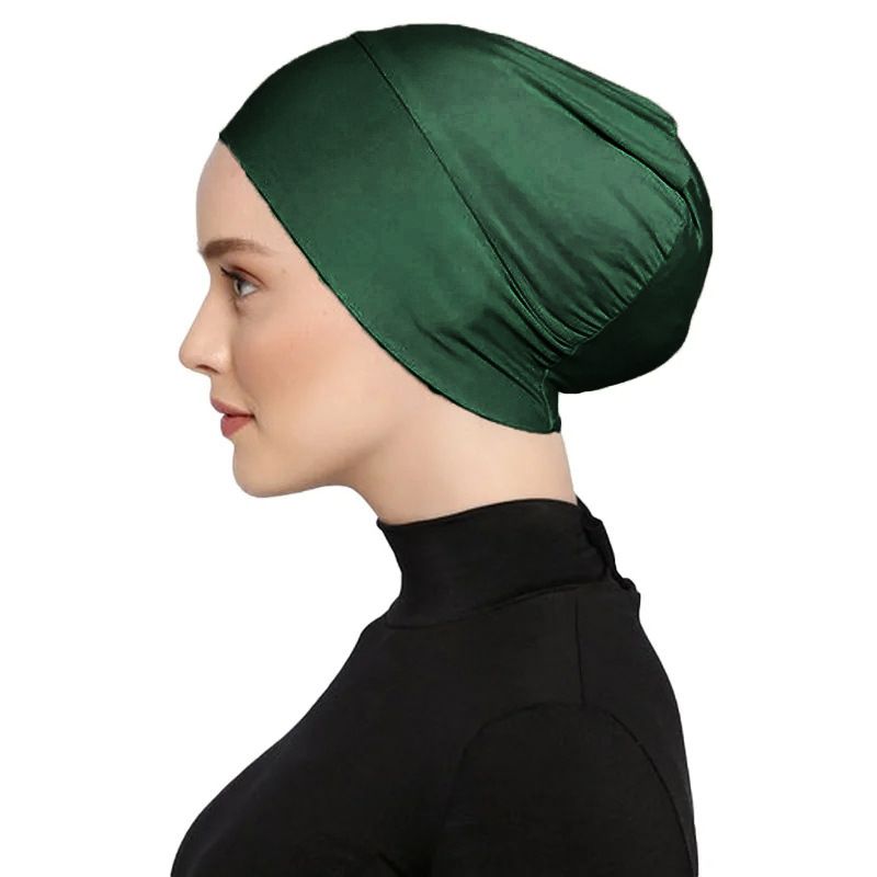 Muslim headscarf Scarf Hat Women's Mercerized Cotton Bottom Small Hat Muslim Pullover Hat Can Hide Hair Elastic Hat_viptrois.com