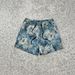 Men's Clothing Blue And White Flower Pattern Drawstring Shorts_viptrois.com