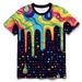 Men's Clothing Men's Wear Rainbow Checkered Neon Graffiti 3d Pure Cotton Full Print Direct Injection Hip Hop Skin Friendly Short Sleeved Pullover T_viptrois.com