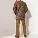 Men's Autumn And Winter Fur And Leather One Piece Two Tone Leather Two Tone Fur Single Breasted Lapel Mid Length Men's Coat_viptrois.com