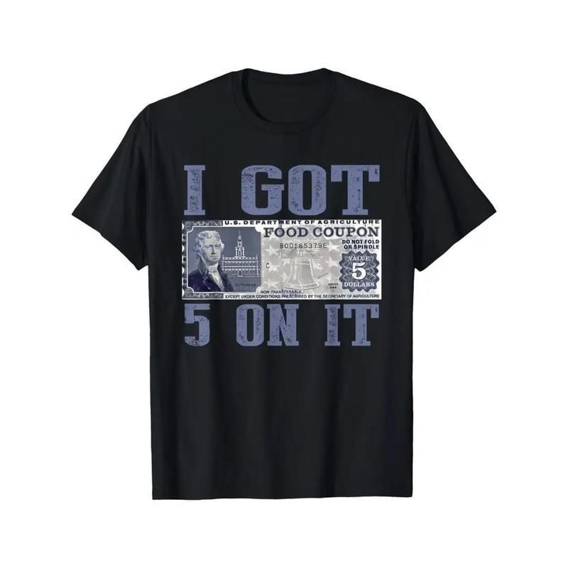 Camiseta Gráfica Algodón 100% Ajuste Holgado - Diseño Streetwear Con Estampado Moneda Vintage, Camiseta Negra Manga_viptrois.com