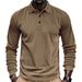 Men's Retro Corduroy Loose Casual Lapel Long Sleeved Shirt Patch Polo Shirt_viptrois.com
